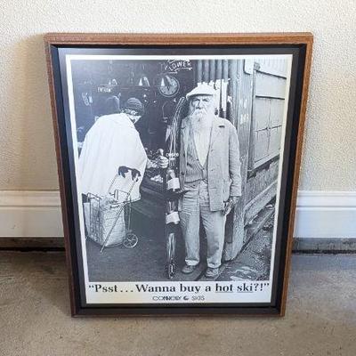Lot #B199 - Vintage Skiing Memorabilia – "Psst... Wanna Buy a Hot Ski?!" Framed Print