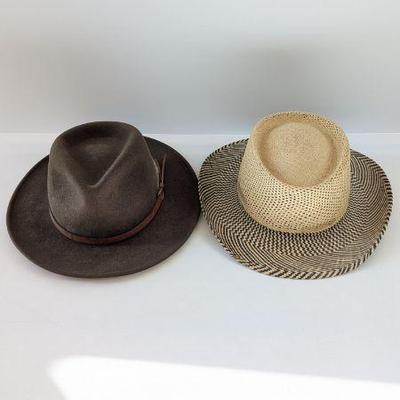Lot #B71 - Dorfman Pacific Felt Fedora & Imperial Headwear Straw Golf Hat