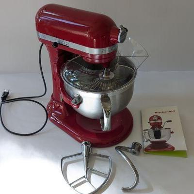 Lot #B80 - KitchenAid 6 Qt Stand Mixer Lot With Attachments & Manual