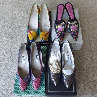 Lot #B37 - Paradox by Zalo, BCBGirls, J Renee, Impo Fun Colored Vintage Heels, Sizes 7.5-8
