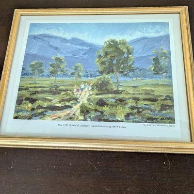 Lot #B114 - "The Path" by Melinda Smith, 1999, Lithograph Honoring Janet Elway