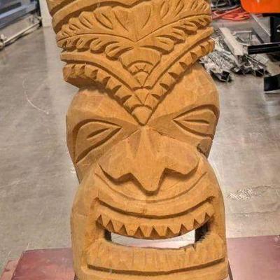 WST031 Polynesian Hand Carved Tiki Statue