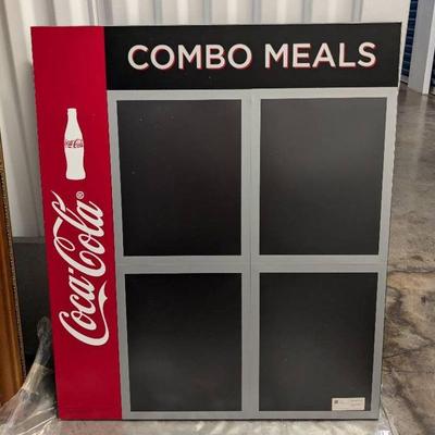 WST035 Retro Magnetic Coca Cola Menu Board and Framed Autographed T-shirt.