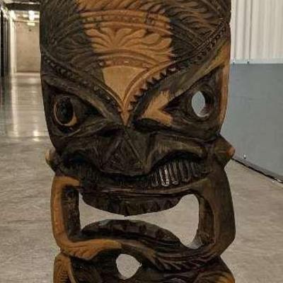 WST065 Polynesian Hand carved Tiki Statue By "Taufa"