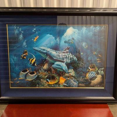WST005 Interesting, Awesome and Beautiful "Christian Lassen" Painting or Lithograph in glass.