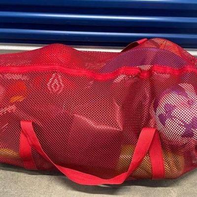 TII114- Large Mesh Sports Bag Filled With Sporting Gear