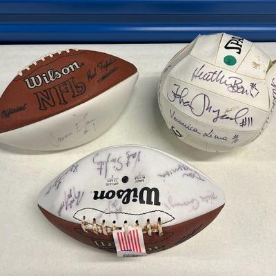TII117- Autographed University Of Hawaii Footballs & Volleyball 