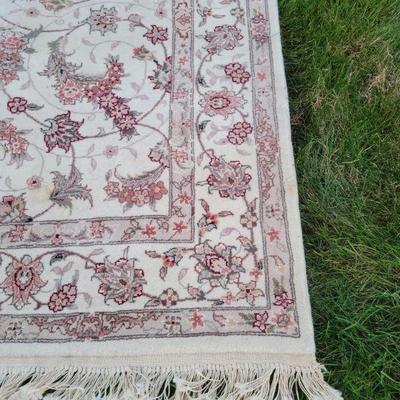 Vibrant colored rug.
37" X 60". $45