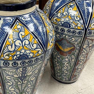 Pair large floor vases.
