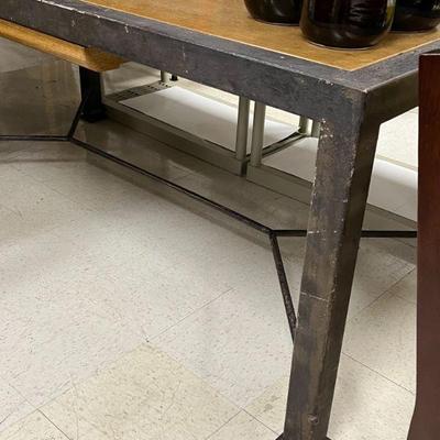 Custom steel and plank table by Doug Campbell