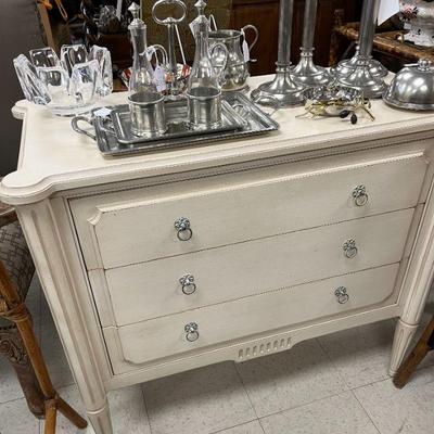 One of numerous Ethan Allen chests and tables.