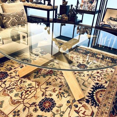 Cassina glass top La Rotonda dining table by Mario Bellini