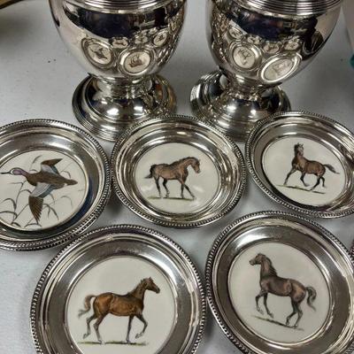 Hand painted porcelain in sterling