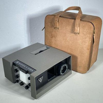 BAUSCH & LOMB BALOMATIC 655 SLIDE PROJECTOR | Balomatic 35mm slide projector by Bausch & Lomb in leather carrying case. - h. 12 x...