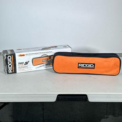 RIGID RECIPROCATING SAW | Rigid Fuego One-Handed corded Orbital Reciprocating saw with carrying case in original box. - h. 5 x w. 5 x l....