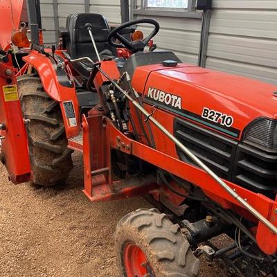 B2710 Kubota tractor with all the implements