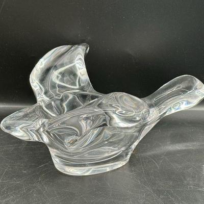 Princess House Lead Crystal Flying Bird Dove Bowl Candy Votive Dish Clear Glass
