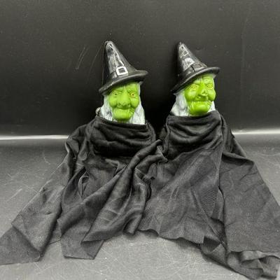 (2) Vintage Halloween Witch Decorations
