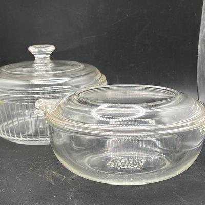 (2) Small PYREX Lidded Glass Casseroles
