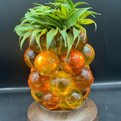 MCM Amber Lucite Grape Lamp
