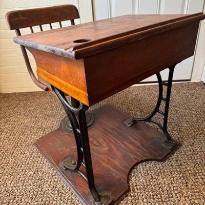 Antique School Desk Unit
