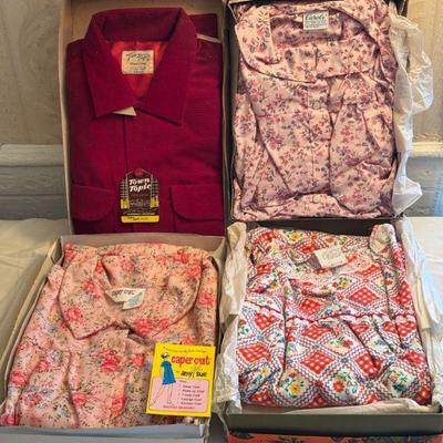 (4) In Box Vintage Night Gowns And Tops
Caper Coat by Amy Sue, Town Topic corduroy long sleeve. Carole and Ornamentation cotton polyester...