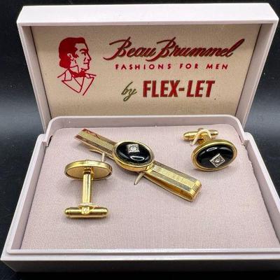 Flex-Let Beau Brummel Men’s Jewelry Set in Original Box
