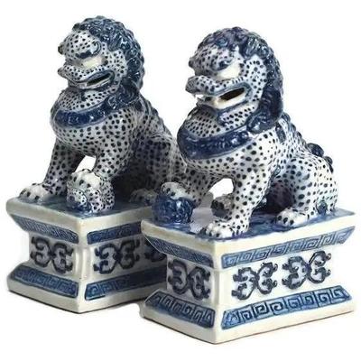 Mini blue foo dogs
