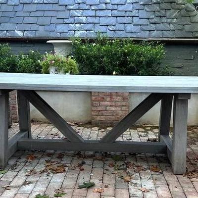 Restoration Hardware Weathered Teak Outdoor Dining Table