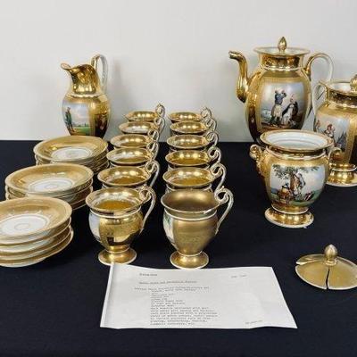 Old Paris Tea and Chocolate Set - Hand Painted Valued at $20,000