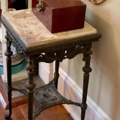 Marble and brass  plant stand