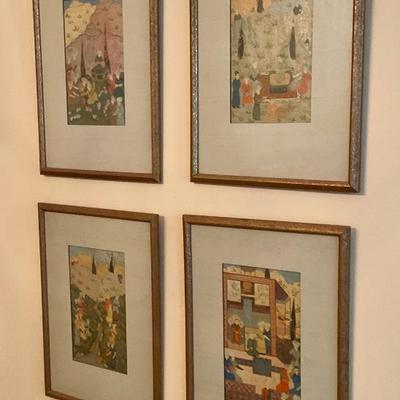 Bought in Tehran, Iran, in 1968
4 framed Persian prints