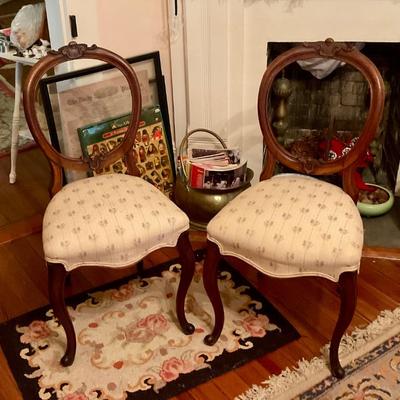 Two balloon back chairs