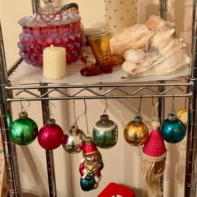 Ornaments, hobnail covered piece