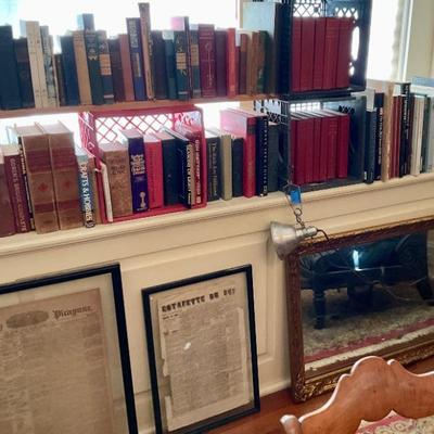 Books and framed historical new prints