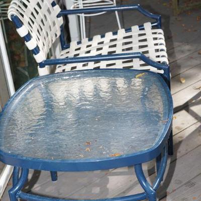 Matching side chairs, ottoman and glass top side table to match the patio set. sold separately. 