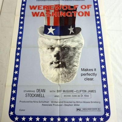 1001	VINTAGE MOVIE POSTER *WEREWOLF OF WASHINGTON* DIPLOMATIC PICTURES, APPROXIMATELY 27 IN X 41 IN
