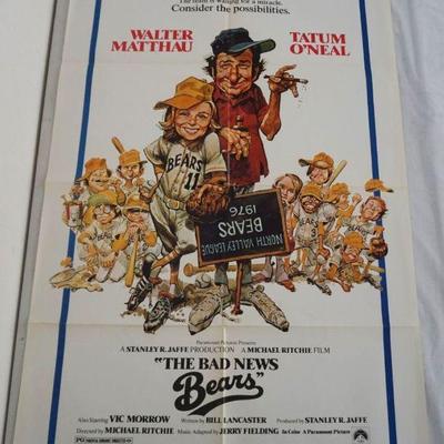 1121	VINTAGE MOVIE POSTER *THE BAD NEWS BEARS* 1976, TATUM O'NEIL, WALTER MATTHAU, PARAMOUNT PICTURES, APPROXIMATELY 27 IN X 41 IN
