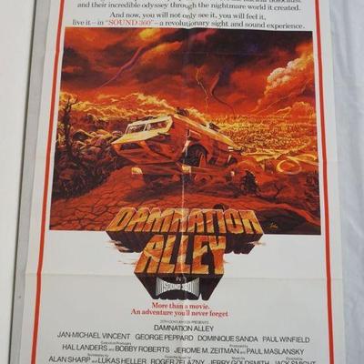 1120	VINTAGE MOVIE POSTER *DAMNATION ALLEY* 1977, JAN MICHAEL VINCENT, 20TH CENTURY FOX, APPROXIMATELY 27 IN X 41 IN
