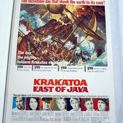 1088	VINTAGE MOVIE POSTER *KRAKOTOA EAST OF JAVA* 1968, APPROXIMATELY 27 IN X 41 IN
