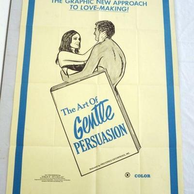 1050	VINTAGE MOVIE POSTER *THE ART OF GENTLE PERSUASION* 1970, PREFERRED ENTRPRISES INC, APPROXIMATELY 27 IN X 41 IN
