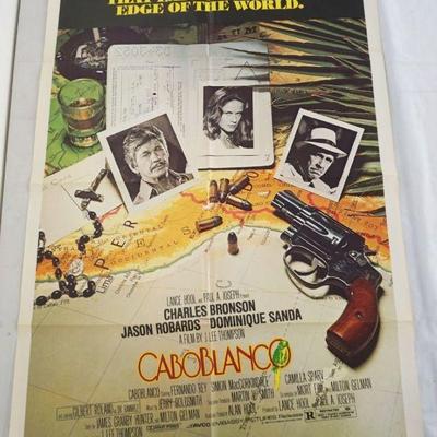 1105	VINTAGE MOVIE POSTER *CABOBLANCO* 1980, CHARLES BRONSON, EMBASSY PICTURES, APPROXIMATELY 27 IN X 41 IN
