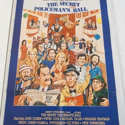 1099	VINTAGE MOVIE POSTER *THE SECRET POLICEMAN'S OTHER BALL* 1982, JOHN CLEESE, PETER COOK, AMNESTY INTERNATIONAL, APPROXIMATELY 27...