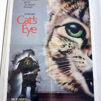1054	VINTAGE MOVIE POSTER *CAT'S EYE* STEPHEN KING, 1985, FAMOUS FILM PRODUCTIONS, APPROXIMATELY 27 IN X 41 IN
