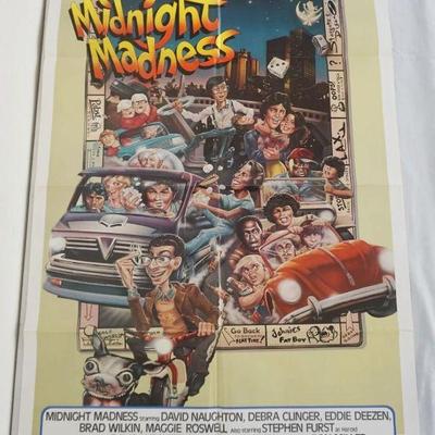1097	VINTAGE MOVIE POSTER *MIDNIGHT MADNESS* 1980, APPROXIMATELY 27 IN X 41 IN
