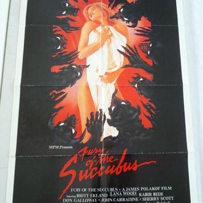 1044	VINTAGE MOVIE POSTER *FURY OF THE SUCCUBUS* 1982, MPM RELEASE, APPROXIMATELY 27 IN X 41 IN
