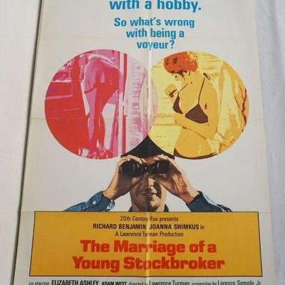 1094	VINTAGE MOVIE POSTER *THE MARRIAGE OF A YOUNG STOCK BROKER* 1971, RICHARD BENJAMIN, APPROXIMATELY 27 IN X 41 IN
