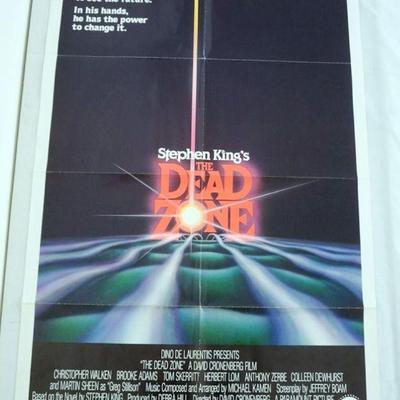 1055	VINTAGE MOVIE POSTER *THE DEAD ZONE* STEPHEN KING, 1983 PARAMOUNT, APPROXIMATELY 27 IN X 41 IN
