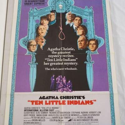1115	VINTAGE MOVIE POSTER *AGATHA CHRISTIES TEN LITTLE INDIANS* 1975, AVCO EMBASSY, APPROXIMATELY 27 IN X 41 IN
