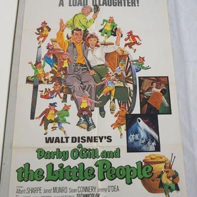 1127	VINTAGE MOVIE POSTER *DARBY O'GILL AND THE LITTLE PEOPLE* WALT DISNEY, SEAN CONNERY, APPROXIMATELY 27 IN X 41 IN
